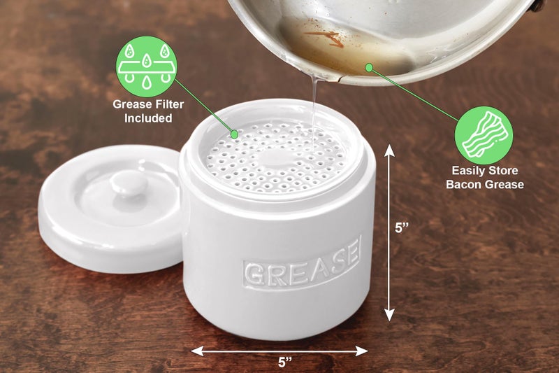 Fox Run 6238 Porcelain Grease Container, White - Image 2